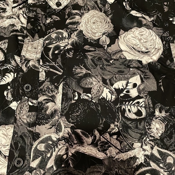 Men’s Empyre Button Down Floral Collared Cotton Short Sleeve Shirt Large - Picture 6 of 16